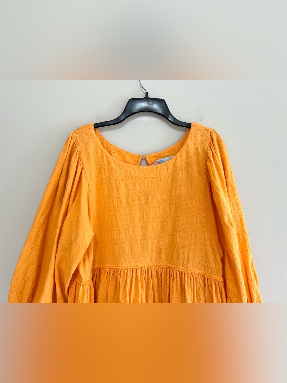 Free People Gauzy Long Puff Sleeve Oversized Pull-On Babydoll Mini Dress size XS - Picture 5 of 11